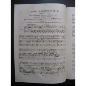 COHEN Henry Edmond Pourquoi Partir ? Chant Piano ca1830