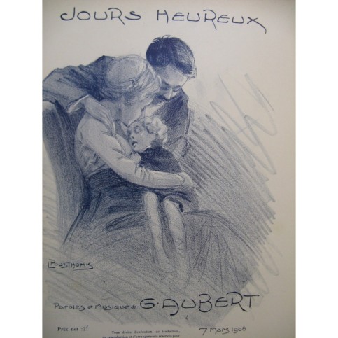 AUBERT Gaston Jours Heureux Piano Chant 1910