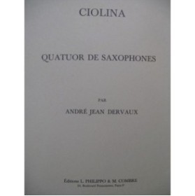 DERVAUX André-Jean Ciolina Quatuor de Saxophones 1971