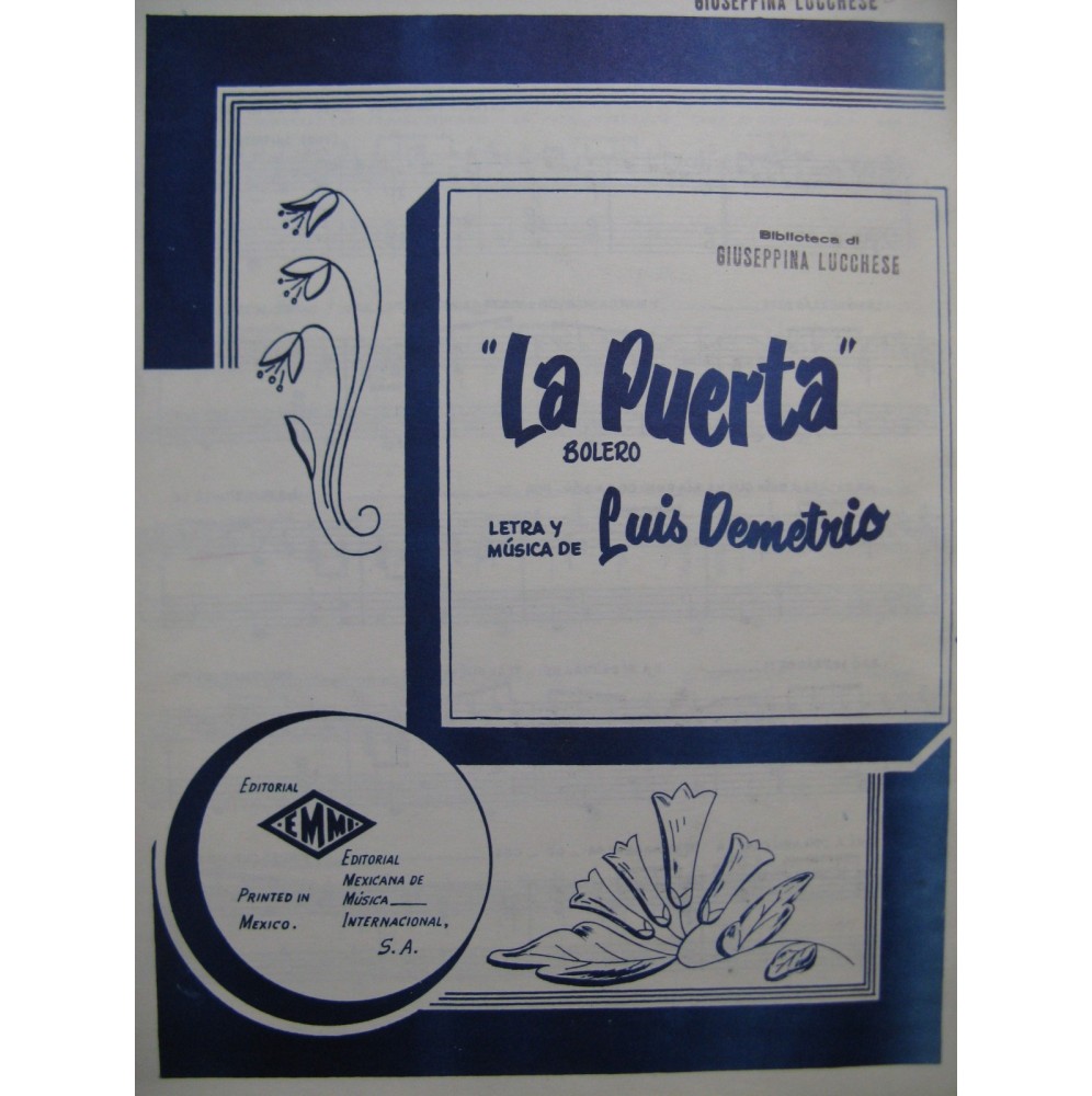 DEMETRIO Luis La Puerta Piano 1958