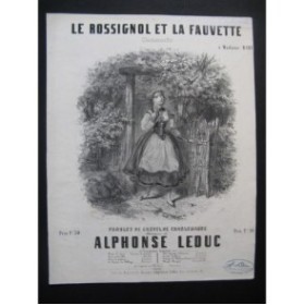LEDUC Alphonse Le Rossignol et la Fauvette Chant Piano 1849