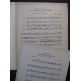 RITZ Jean Andante Religioso Clarinette Orgue ou Piano 1921