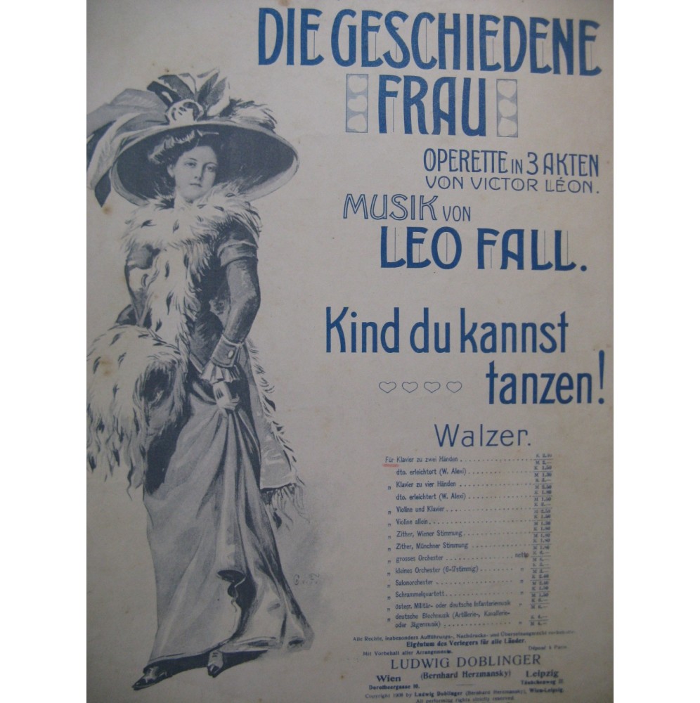 FALL Léo Die Geschiedene Frau Valse Piano 1908