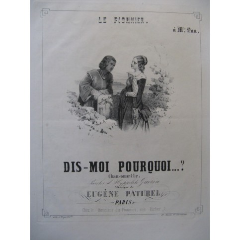 PATUREL Eugène Dis-Moi Pourquoi...? Chant Piano ca1840