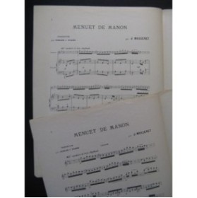 MASSENET Jules Menuet de Manon Violon Piano 1934