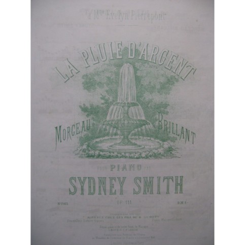 SMITH Sydney La Pluie d'Argent Piano ca1875