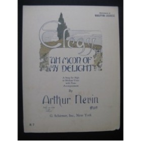 NEVIN Arthur Elegy Chant Piano 1924
