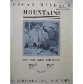RASBACH Oscar Moutains Chant Piano 1930