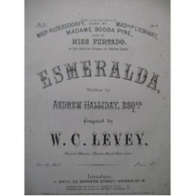 LEVEY W. C. Esmeralda Chant Piano XIXe siècle