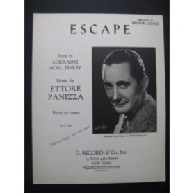 PANIZZA Ettore Escape Chant Piano 1938