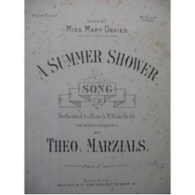 MARZIALS Théo A Summer Shower Chant Piano XIXe siècle