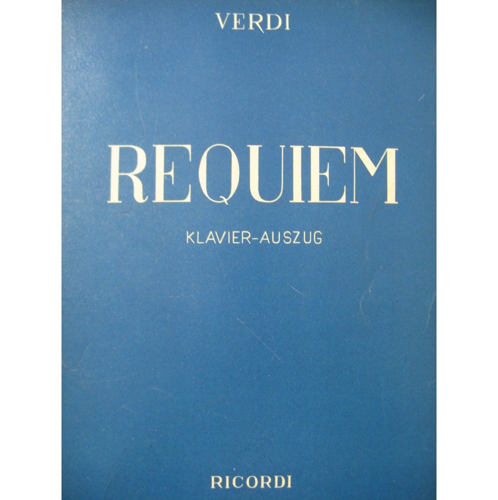 VERDI Giuseppe Requiem Piano Chant 1952