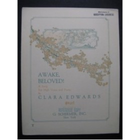 EDWARDS Clara Awake Beloved ! Chant Piano 1925