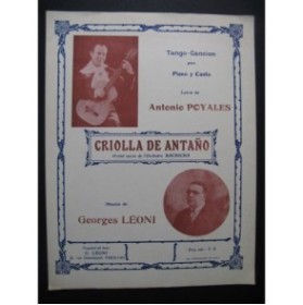 LÉONI Georges Criolla De Antaño Chant Piano 1929