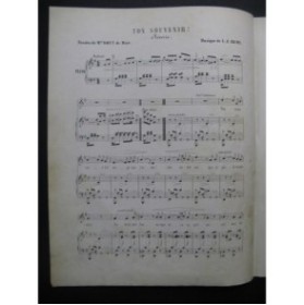 REMY L. Z. Ton Souvenir ! Chant Piano XIXe siècle