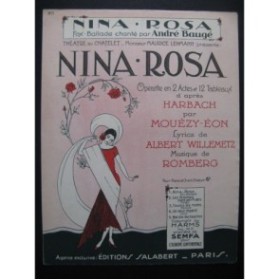 ROMBERG Nina-Rosa Chant Piano 1932