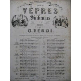 VERDI Giuseppe Les Vêpres Siciliennes No 12 Chant Piano ca1860