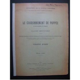 MONTEVERDI Claudio Le Couronnement de Poppée Chant Piano 1908