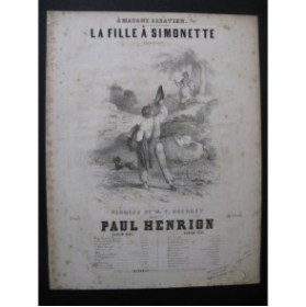 HENRION Paul La Fille à Simonette Chant Piano 1846