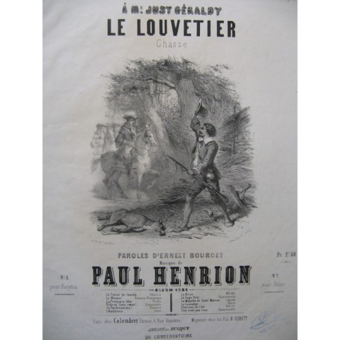 HENRION Paul Le Louvetier Chant Piano 1851