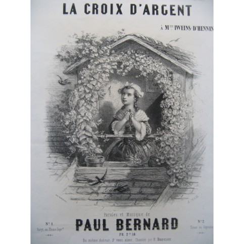 BERNARD Paul La Croix d'Argent Chant Piano ca1850