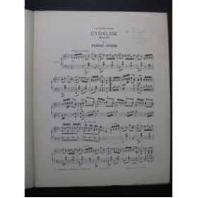 LECOCQ Charles Cydalise Gavotte Dédicace Piano 1885