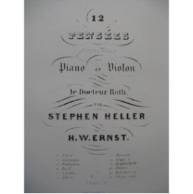 HELLER Stephen ERNST Heinrich Wilhelm Lied Piano Violon ca1845