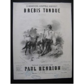 HENRION Paul Brebis Tondue Chant Piano 1852
