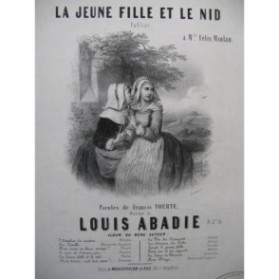 ABADIE Louis La jeune fille et le nid Chant Piano ca1850