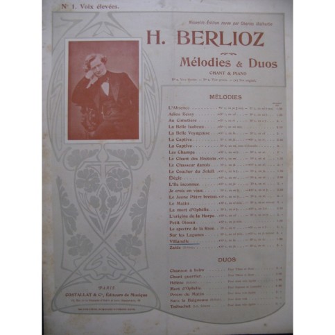 BERLIOZ Hector Villanelle Chant et Piano 1901
