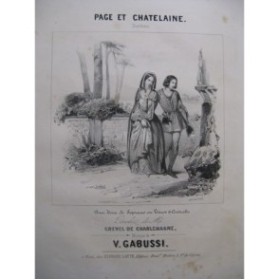 GABUSSI Vincenzo Page et Chatelaine Chant Piano ca1840