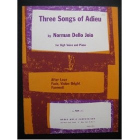 DELLO JOIO Norman Three Songs of Adieu Chant Piano 1962