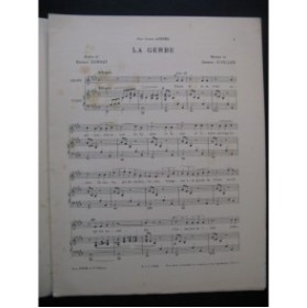 CUVILLIER Charles La Gerbe Chant Piano 1898