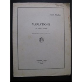 CHALLAN Henri Variations Trompette Piano 1959