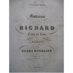 ROSELLEN Henri Fantaisie Brillante Piano XIXe siècle