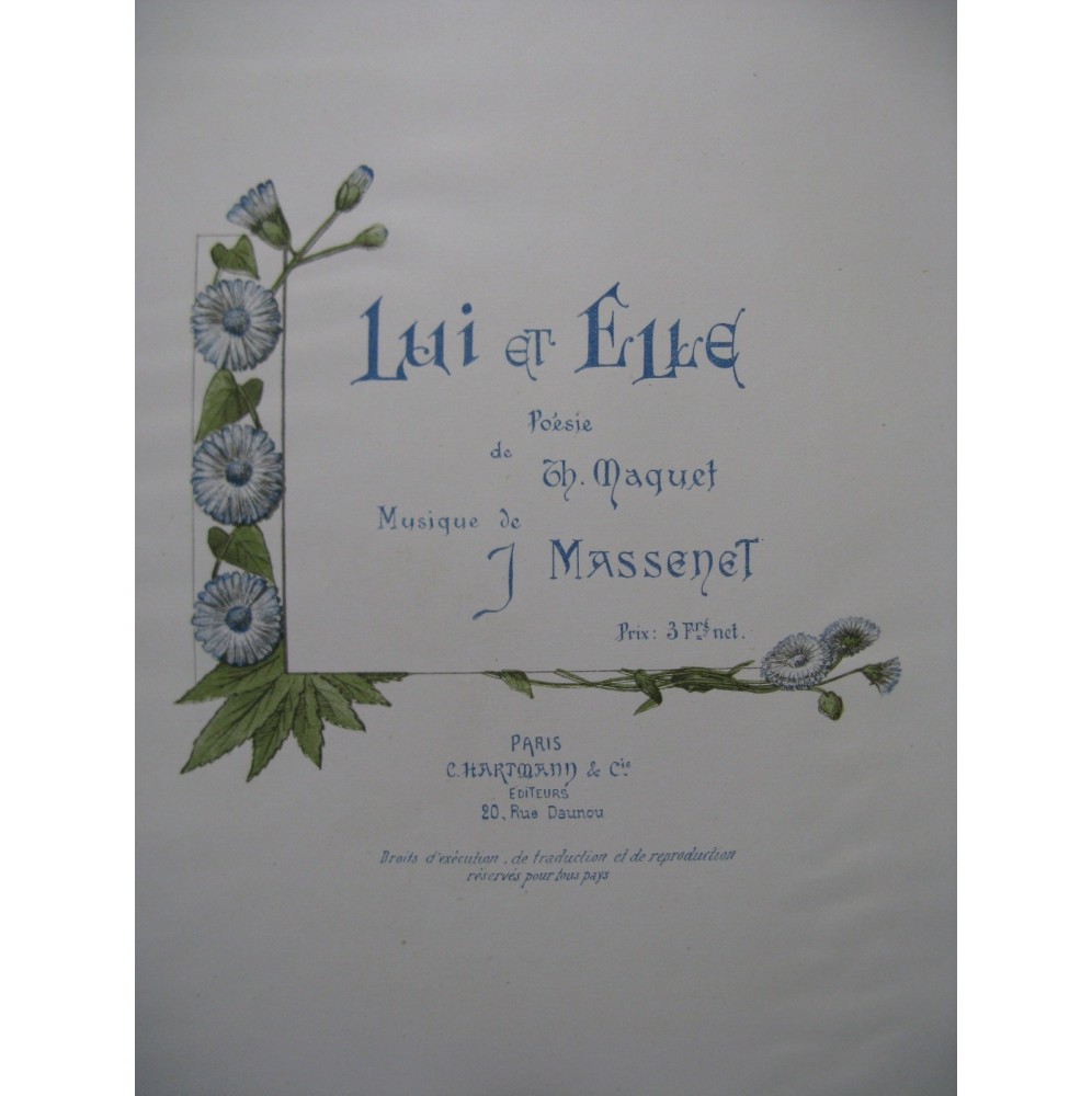MASSENET Jules Lui et Elle Chant Piano 1890