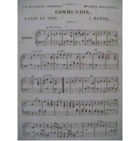 HAYDN Joseph Communion Canon et Trio Orgue XIXe