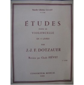 DOTZAUER J. J. F. Etudes 3e Livre Violoncelle 1959