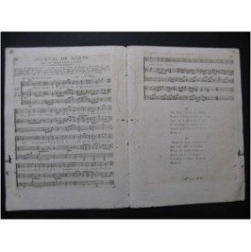 Journal de Harpe Air de Michel Cervante Chant Harpe ca1795