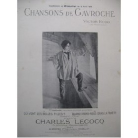 LECOCQ Charles Chansons de Gavroche Chant Piano 1910