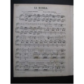 HENRION Paul La Manola Chant Piano ca1848