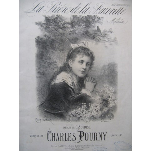 POURNY Charles La Prière de la Fauvette Chant Piano ca1860