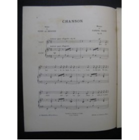 FAURÉ Gabriel Chanson Chant Piano 1907