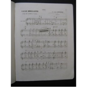 SCHULHOFF Jules Grande Valse Brillante Piano 4 mains ca1845