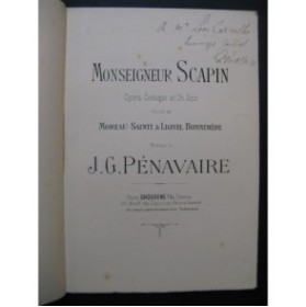 PÉNAVAIRE Jean-Grégoire Monseigneur Scapin Opéra Dédicace ca1890