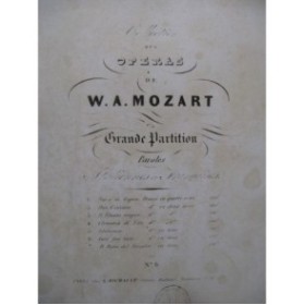 MOZART W. A. Cosi fan tutte Opéra Chant Orchestre ca1830