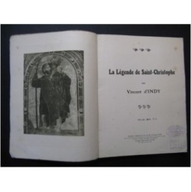 D'INDY Vincent La Légende de St Christophe Chant Piano 1920