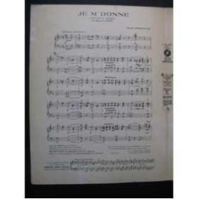CHRISTINÉ Henri Je M'Donne Piano 1921