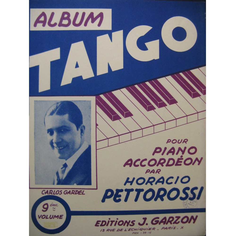 PETTOROSSI Horacio Album Tango 11 pièces Piano ou Accordéon