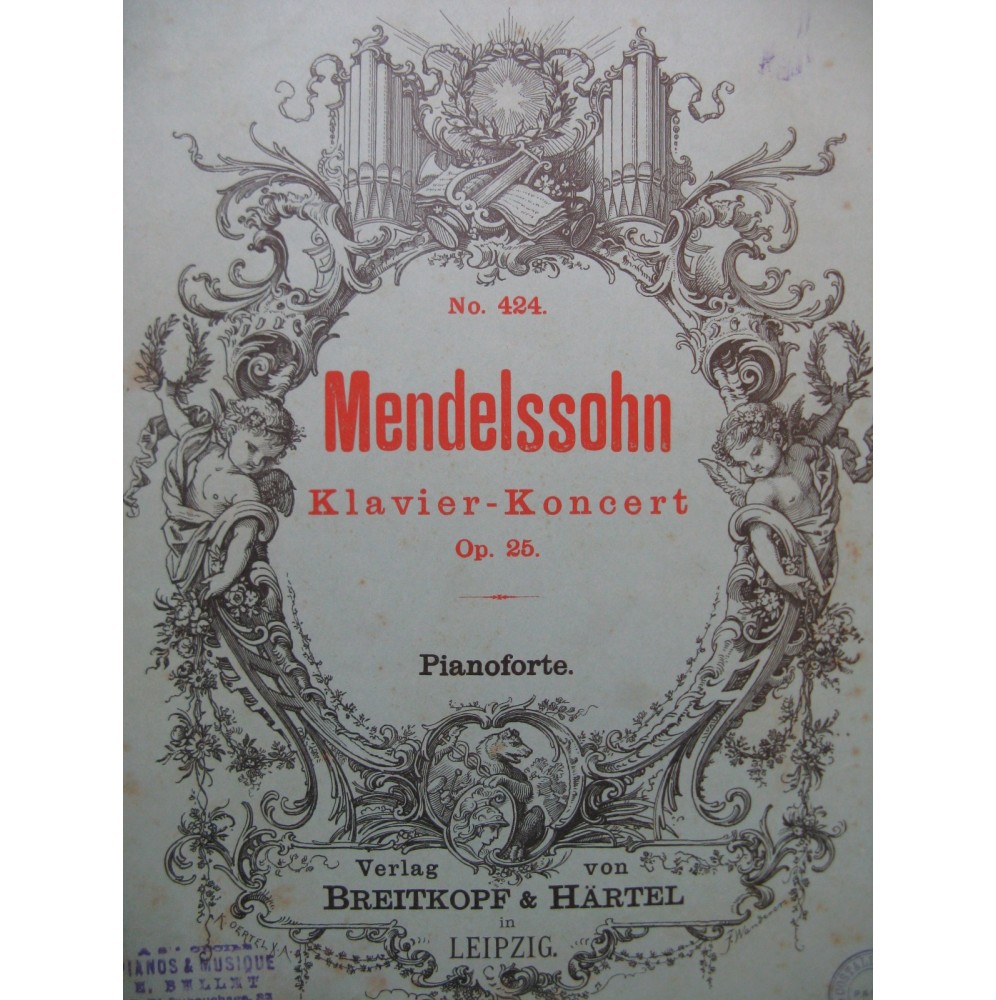 MENDELSSOHN Klavier Konzert Concerto op 25 Piano Orchestre